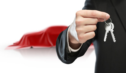 Fototapeta premium businessman holding keys