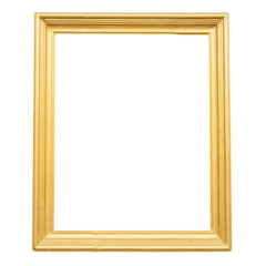 Gold vintage frame isolated on white background