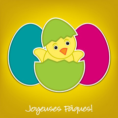 Baby Chick Easter card in vector format.