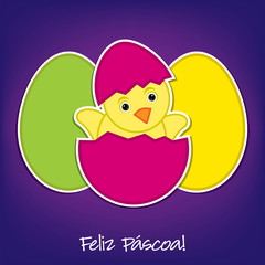 Baby Chick Easter card in vector format.