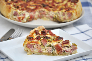 Quiche mit Schinken und Lauch