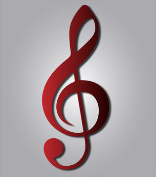 Red Music G clef