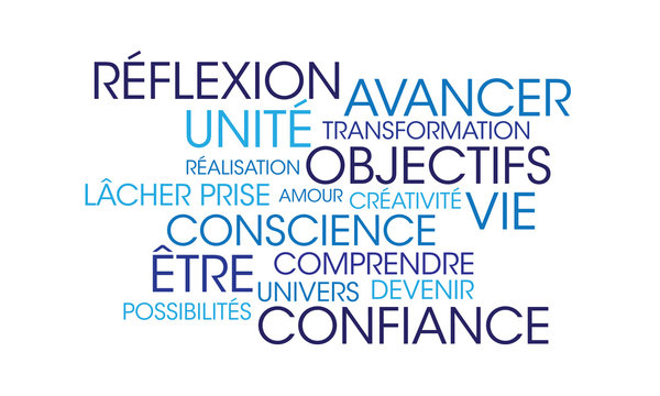 Nuage de mots coaching bleu