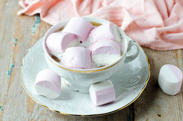 Coffee with marshmallow
