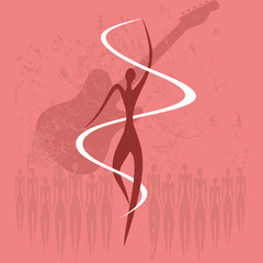 silhouettes of the dancing lady