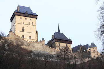 Fototapeta na wymiar Royal gothic castle Karlstejn near Prague, Czech republic