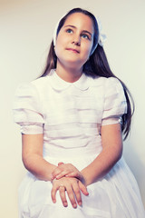 Portrait of a Little Girl in her First Communion Day