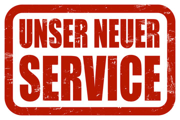 Grunge Stempel rot UNSER NEUER SERVICE
