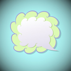 Retro speech bubble on blue background