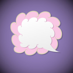 Retro speech bubble on violet background