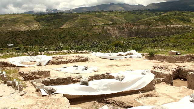 Archaeological excavations in Wari ruins, Peru
