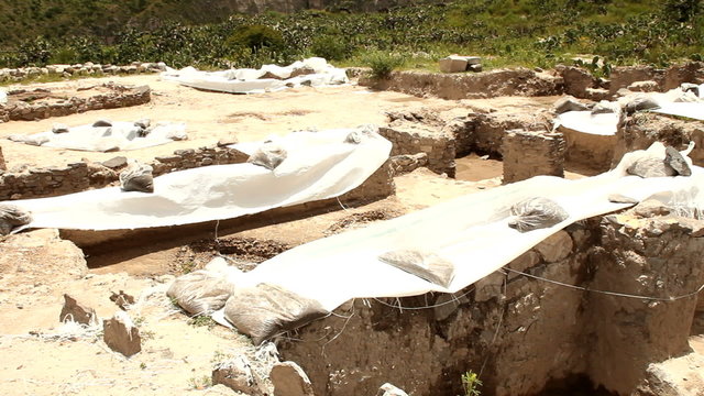 Archaeological excavations in Wari ruins, Peru