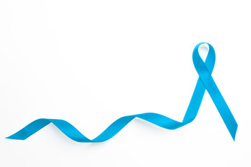 Blue awareness ribbon with trail