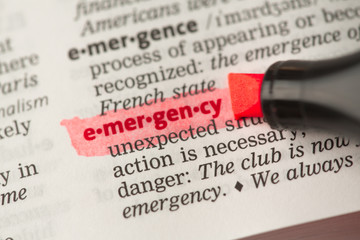 Emergency definition highlighted in red