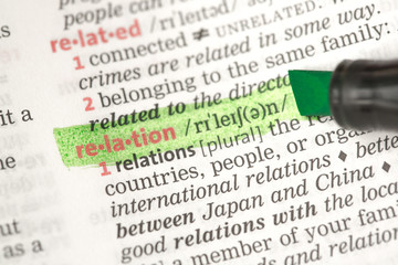 Relation definition highlighted in green