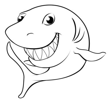 Happy cartoon shark