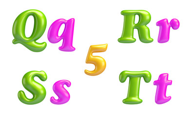 ABC collection. Alphabet 3D Font creative. Isolated Letters.