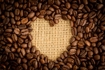 Heart indent in coffee beans