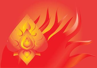 Fire and pattern Thailand background