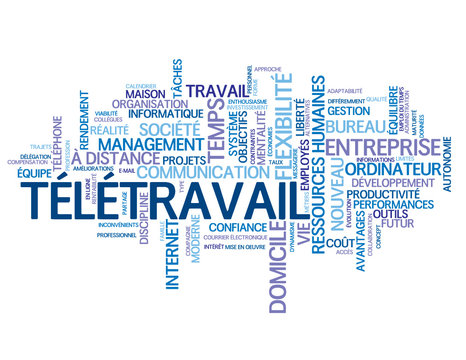 Nuage de Tags "TELETRAVAIL" (management télétravail à domicile)