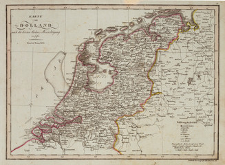Netherlands vintage map