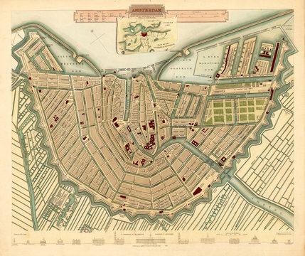 Amsterdam vintage map