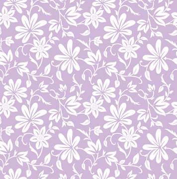 Seamless purple floral background