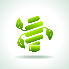ecological lightbulb icon in vector format