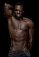 Fototapeta na wymiar Portrait of Athletic African American Man