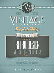 Vintage retro page template or cover