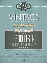 Stickers pour porte Poster vintage Modèle ou couverture de page rétro vintage