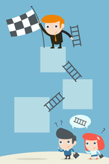 businessman success on career, vector