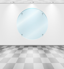 Room with round glass placeholder