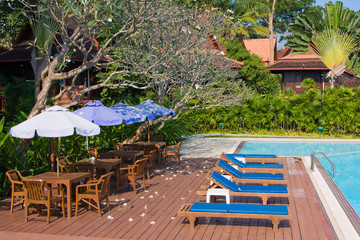 Tropical swimming pool in Thailand