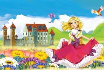 Cercles muraux Chateau La fée - Belle Manga Girl - illustration