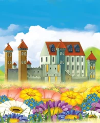 Crédence de cuisine en plexiglas Chateau La fée - Belle Manga Girl - illustration