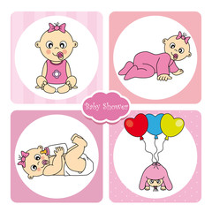 Baby girl arrival announcement card