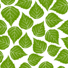Seamless leafs green pattern, vector