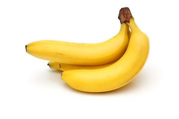 Yellow bananas isolated on white background