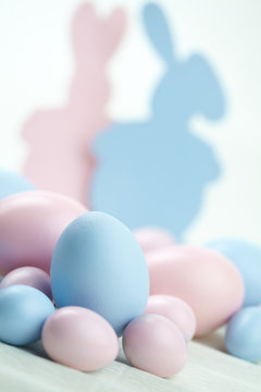 Easter eggs and rabbit