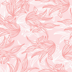 Fototapeta na wymiar Seamless pattern of pink leaf