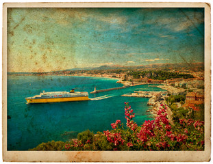 View of mediterranean resort, Nice, France