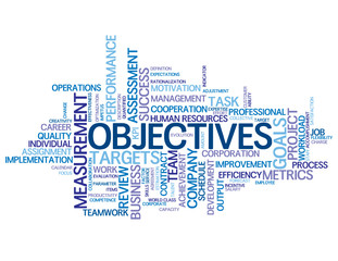 "OBJECTIVES" Tag Cloud (performance targets goals teamwork kpis)