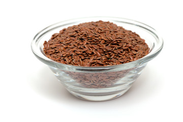 flax seed in a glass bowl