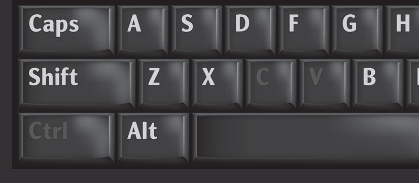 Computer keyboard keys used CTRL, C and V for copypaste