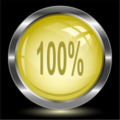 100%. Internet button. Vector illustration.