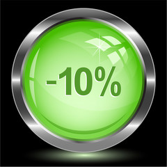 -10%. Internet button. Vector illustration.