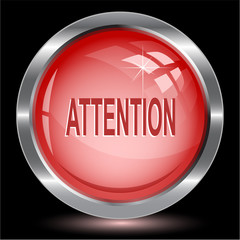 Attention. Internet button. Vector illustration.