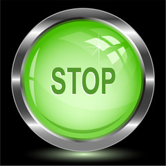 Stop. Internet button. Vector illustration.