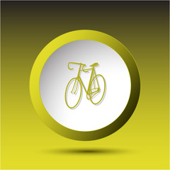 Bicycle. Plastic button. Vector illustration.